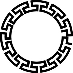 Greek style geometric seamless frames icon isolated on transparent background. Decoration elements patterns. Vector collection frame design in grecian ancient style and meandros greek ornaments.