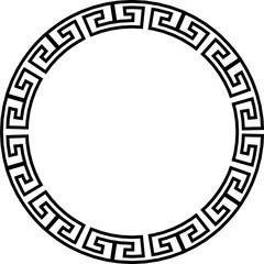 Greek style geometric seamless frames icon isolated on transparent background. Decoration elements patterns. Vector collection frame design in grecian ancient style and meandros greek ornaments.