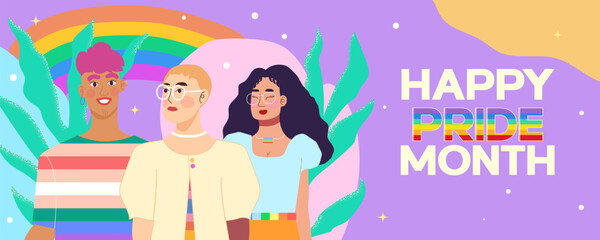 Pride celebration promoting inclusivity and diversity. Vector illustration