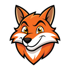 Obraz premium fox head mascot sly smile orange tones cartooni