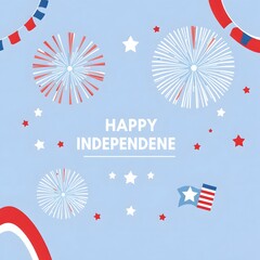 Fototapeta premium Happy Independence Day Festive Fireworks and Celebration Design
