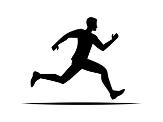 Vector art silhouette running sports, health, or marathon design