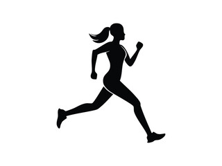 Silhouette of a person for sports, health, or marathon running style