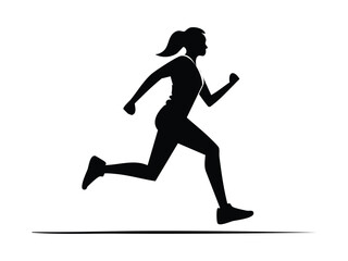 Flat vector sport silhouette of a person running