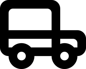 Pickup Truck Icon Vector Black Silhouette Transportation Vehicle Symbol