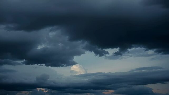 Dramatic time-lapse of dark storm clouds rolling over mountains and cities, showcasing nature's powerful and ever-changing weather patterns across the skies