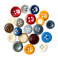 Colorful buttons arranged in a circle Sewing craft supplies