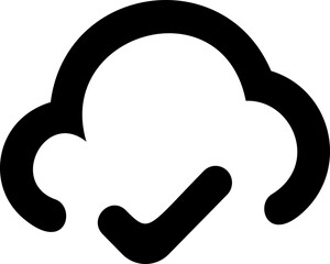 Cloud Success Icon - Cloud Storage Checkmark Vector Symbol