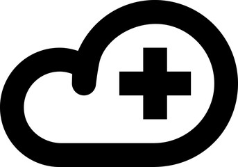 Medical Cloud Icon - Healthcare Cloud Storage Vector Symbol