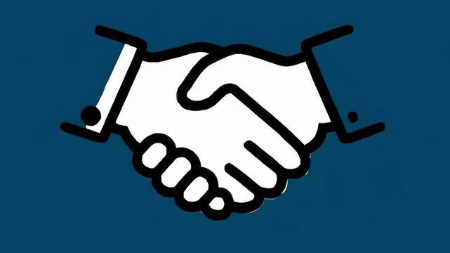 Handshake vector illustration of two businessmen making a deal, symbolizing partnership and success