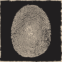 Fingerprint scanner. Icon for design on blank background