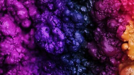 Abstract Macro: Textured Purple and Gold Organic Formations with Dramatic Lighting