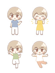 色々な表情とファッションのミニキャラセット