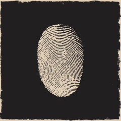 Black and brown close up of a fingerprint stock illustration