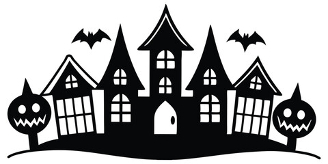 Halloween Mystical Characters Silhouette Pattern