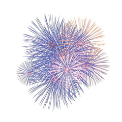 Obraz premium Explosion of blue and orange fireworks display against a white background