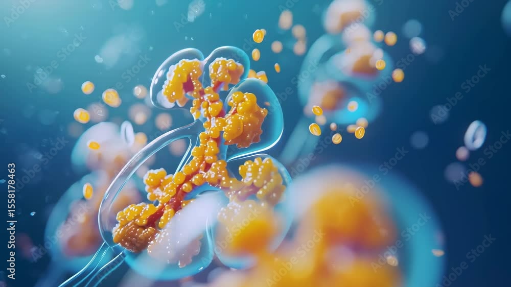 Poster microscopic cellular structures high-resolution 3d animation