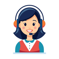 Confident technical rep assisting via headset