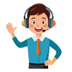 Male telecaller providing customer service