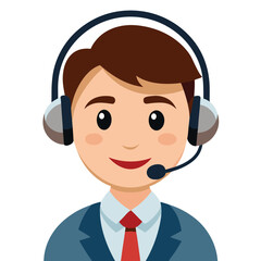 Smiling face of support executive in headset