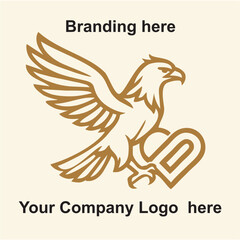 Golden Eagle with Heart Symbo...