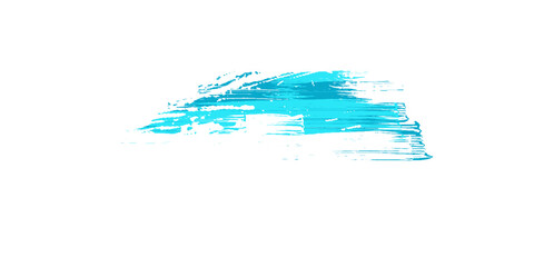 Blue turquoise brush stroke isolated on white background. Blue abstract stroke. Colorful watercolor brush stroke