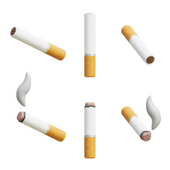 Cartoon Style 3D cigarette butt Graphic