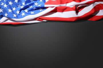 USA flag on grey background. Independence Day celebration