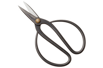 Close-up of bonsai scissors with sharp blades, ideal for precise trimming and shaping, isolated on a transparent background