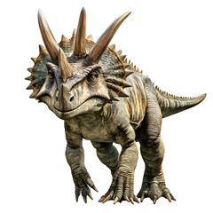 Fototapeta premium Powerful Ceratopsian Dinosaur Profile View Prehistoric Beast