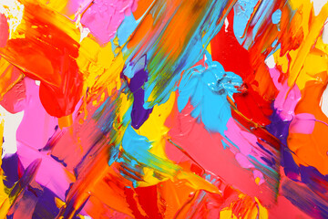 Colorful abstract painting, closeup