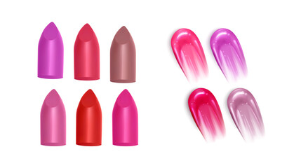 liquid lipstick Collection Three Vibrant Colors on White