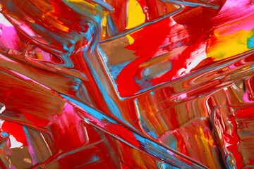 Colorful abstract painting, closeup