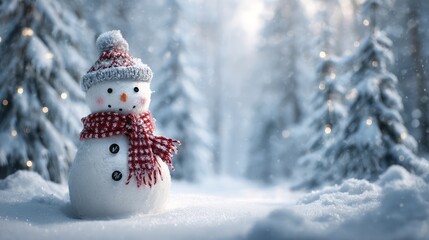 Obraz premium Snowmans Serene Scene Winter Wonderland Whimsy.