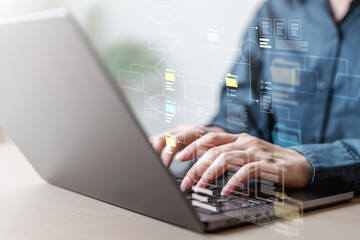 Planning workflow process concept. Flowchart solution implementation. Strategy diagram plan...