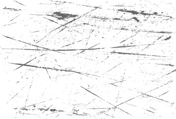 Grunge scratch texture with random intersecting lines and distressed rough surface. Chaotic vector overlay effect.