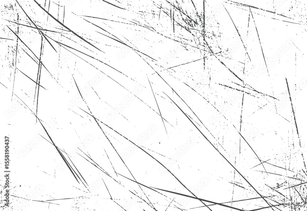 Poster grunge scratched texture vector. distressed abstract background with chaotic scratch lines. black ed