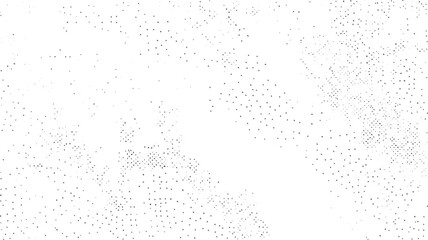 Sparse grunge dot texture vector. Minimal scattered speckle overlay with abstract halftone effect. Faded dust pattern in black on white.