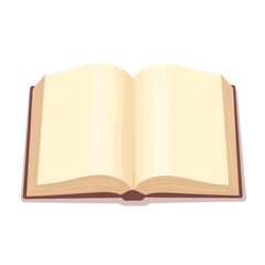 Open book on white background, simplicity and knowledge concept