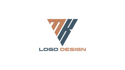 MK monogram logo with triangle composition and bold design, ideal for architecture firms, creative agencies, or business branding