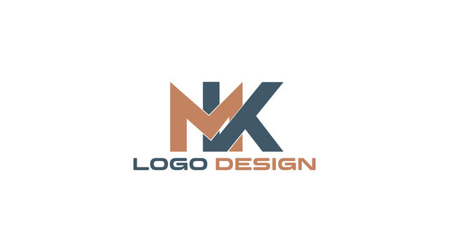 Bold MK logo design with contrasting colors and modern layout, ideal for startups, design studios, and branding services