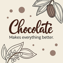 World Chocolate Day Typography Vector – Sweet Cocoa Celebration Quotes