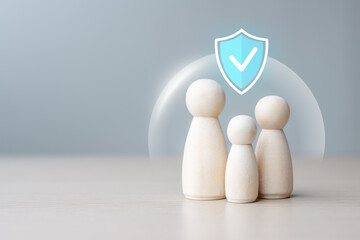 Happy family insurance plan. Financial family planning. Life insurance protect. Medicine health healthcare. Medical care insurance. Families money plan management. Families retirement invest. © Garun Studios