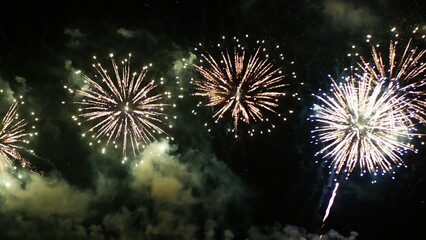 Green Firework celebrate anniversary happy new year 2025, 4th of july holiday festival. Green...