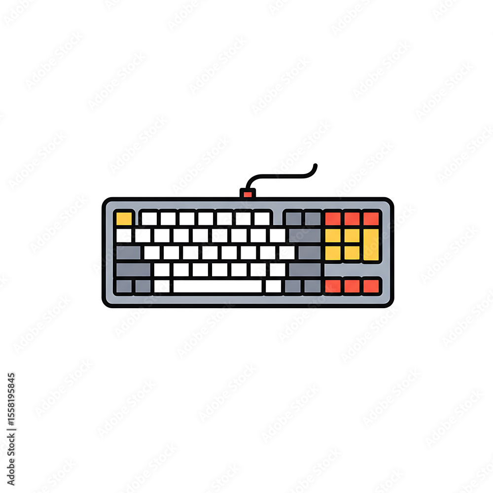 Poster vector icon of a computer keyboard with modern design, flat style