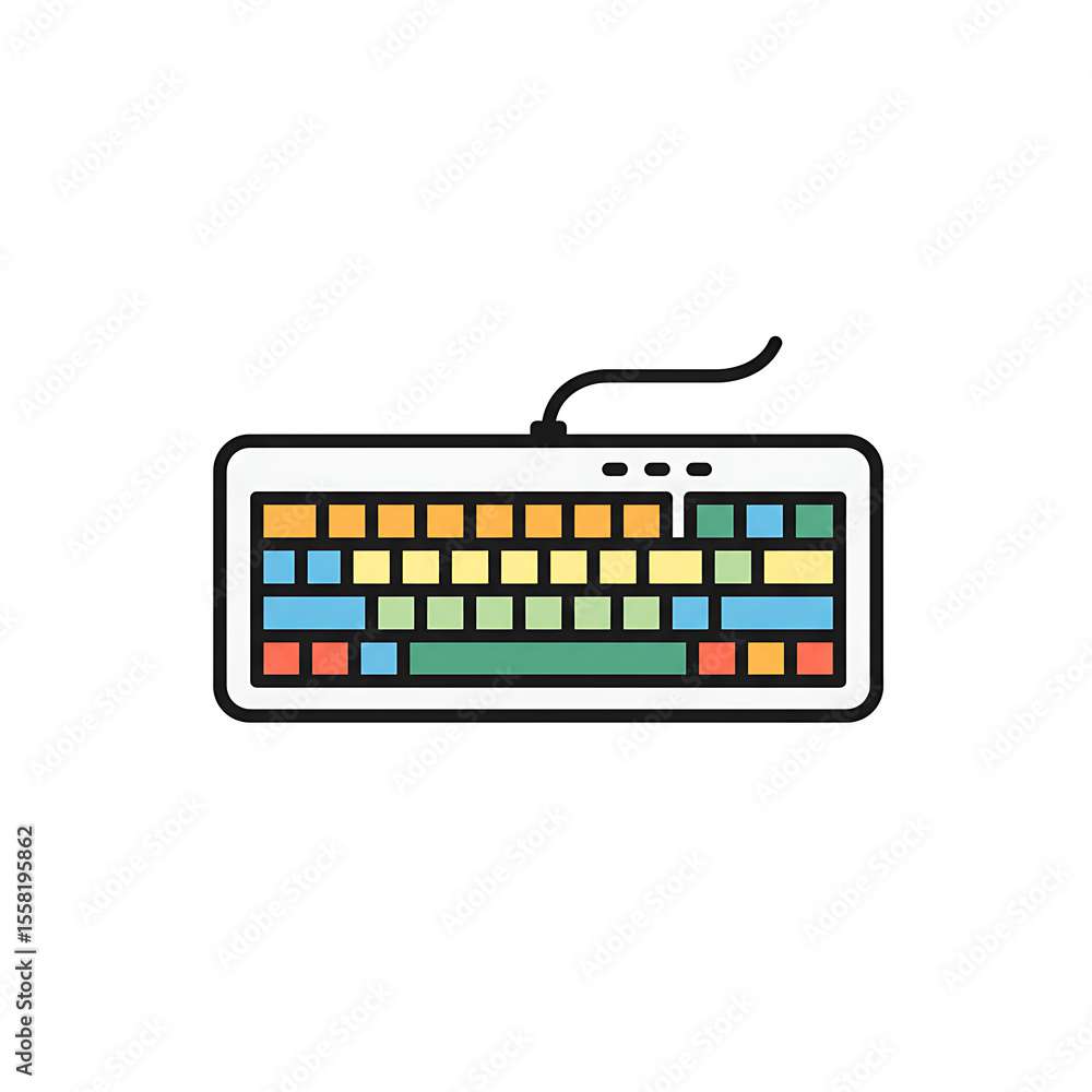 Poster vector icon of a computer keyboard with modern design, flat style
