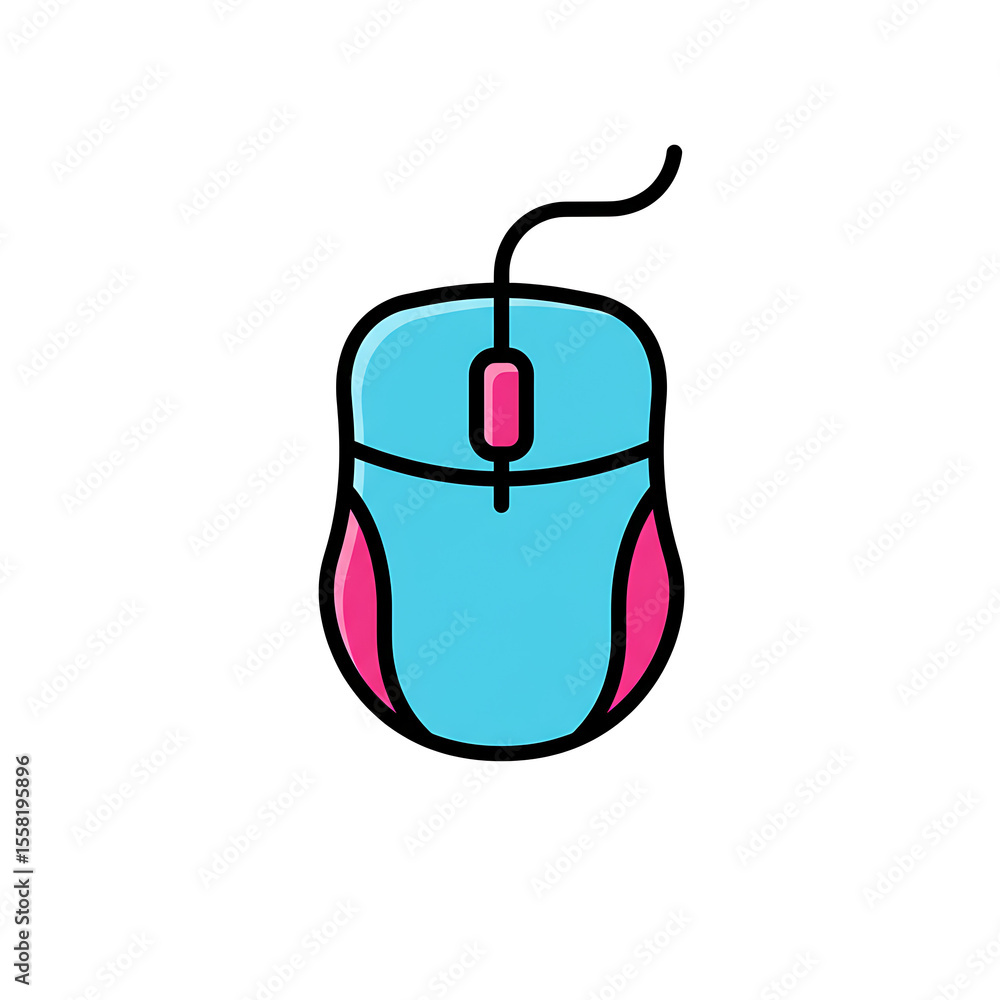 Aufkleber vector icon of a computer mouse with modern design, flat style