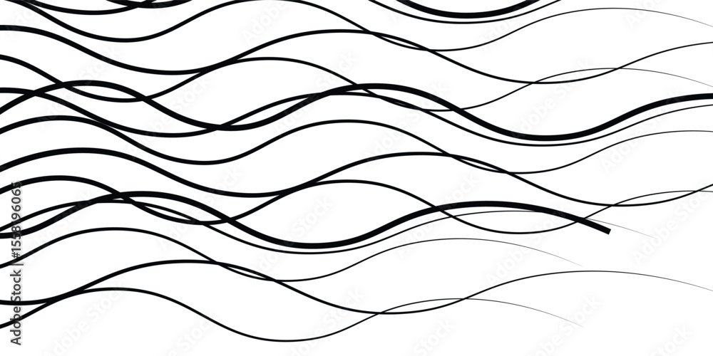 Fototapete curve wave seamless pattern. thin line wavy abstract vector background. curve wave seamless pattern.