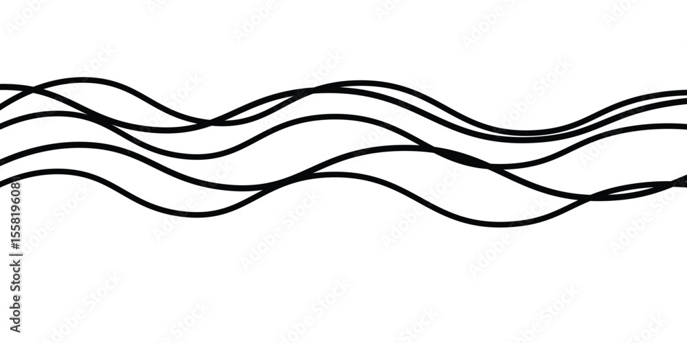 Aufkleber curve wave seamless pattern. thin line wavy abstract vector background. curve wave seamless pattern.