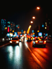 Circulation dans la ville la nuit